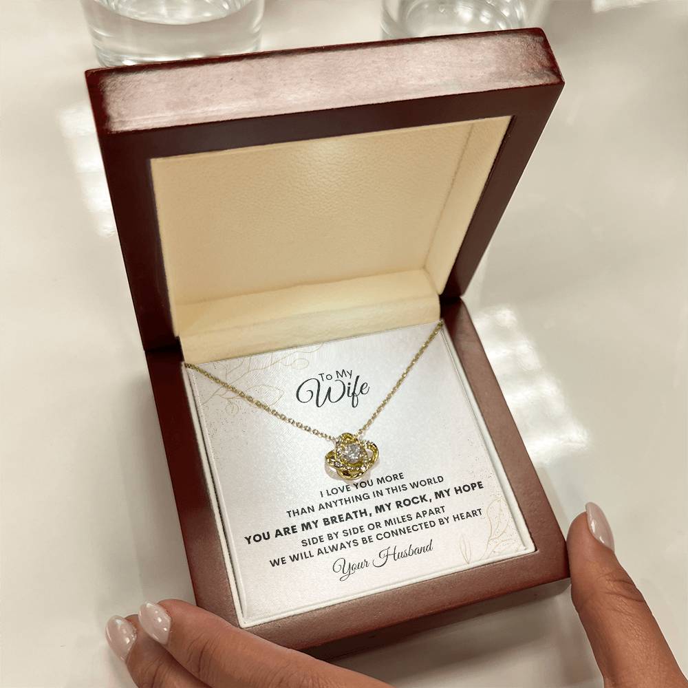 I Love You More Than Anything In This World - Love Knot Necklace For Wife