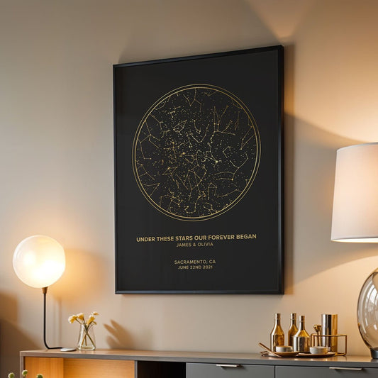 Custom Star Map By Date And Time - Foil Print