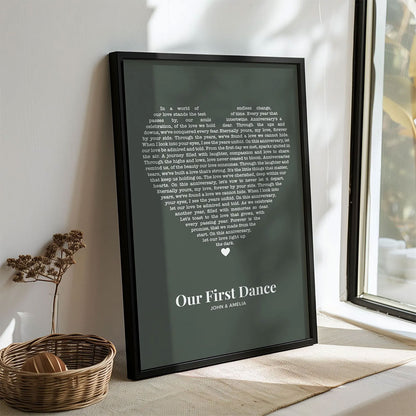 Heart Shaped Song Lyrics Print