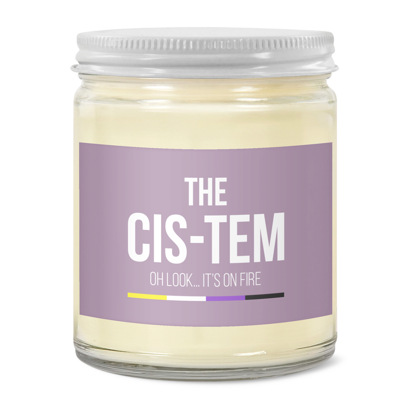The Cis-Tem, Oh Look It's On Fire - Non Binary Pride Candle