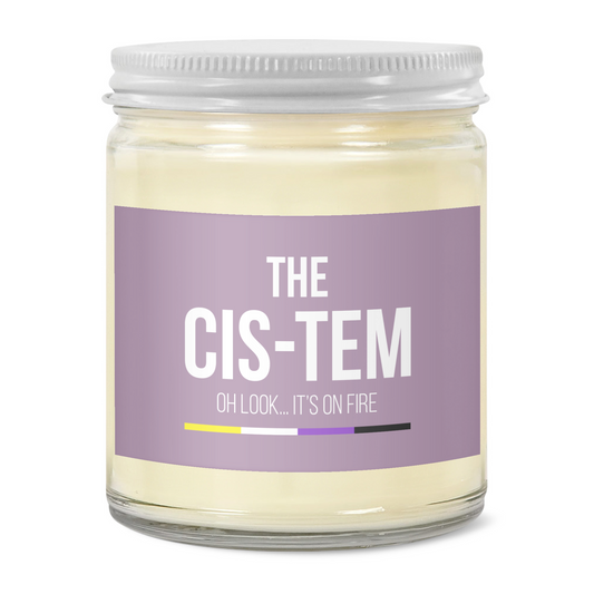 The Cis-Tem, Oh Look It's On Fire - Non Binary Pride Candle