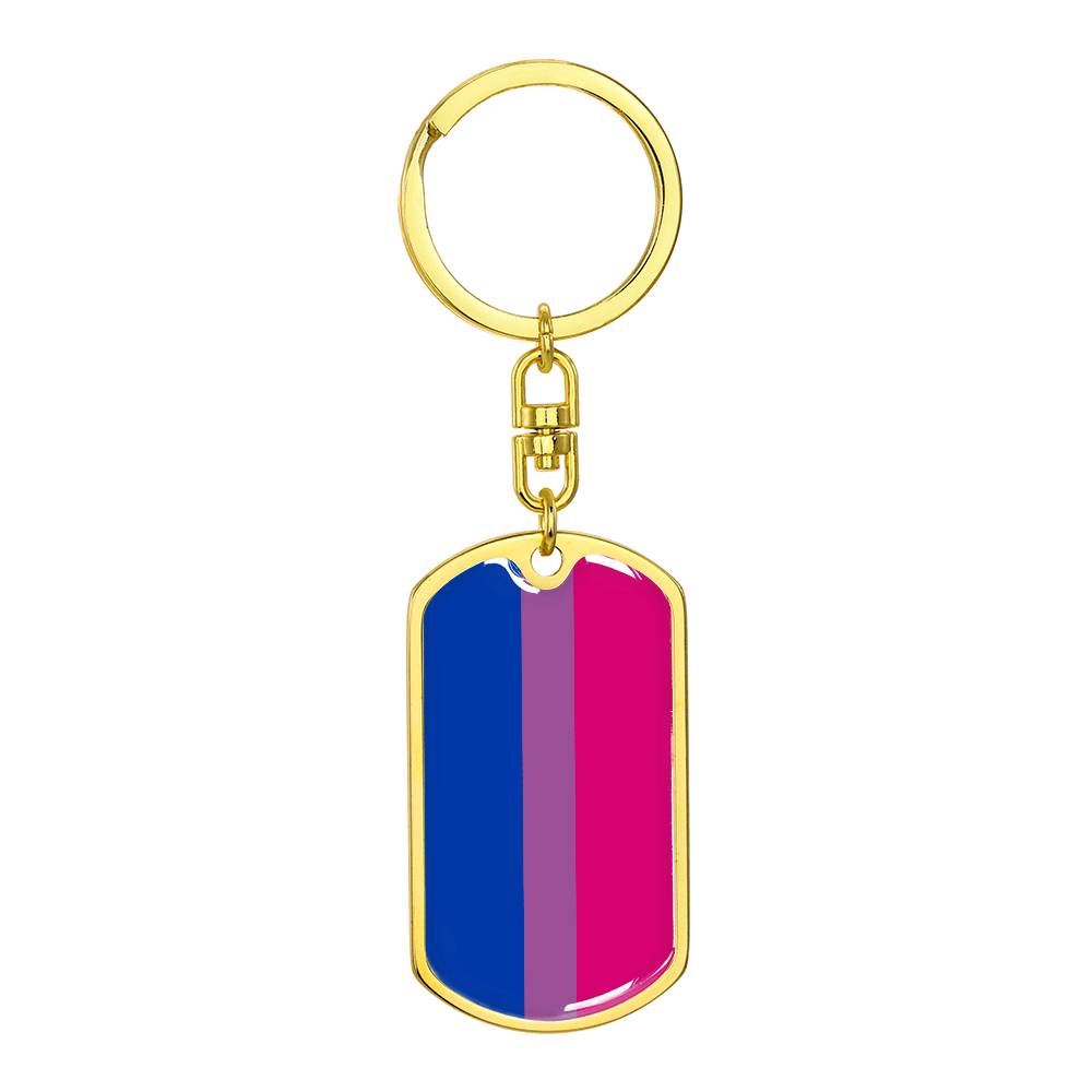 Bisexual Pride Flag Keychain With Optional Engraving