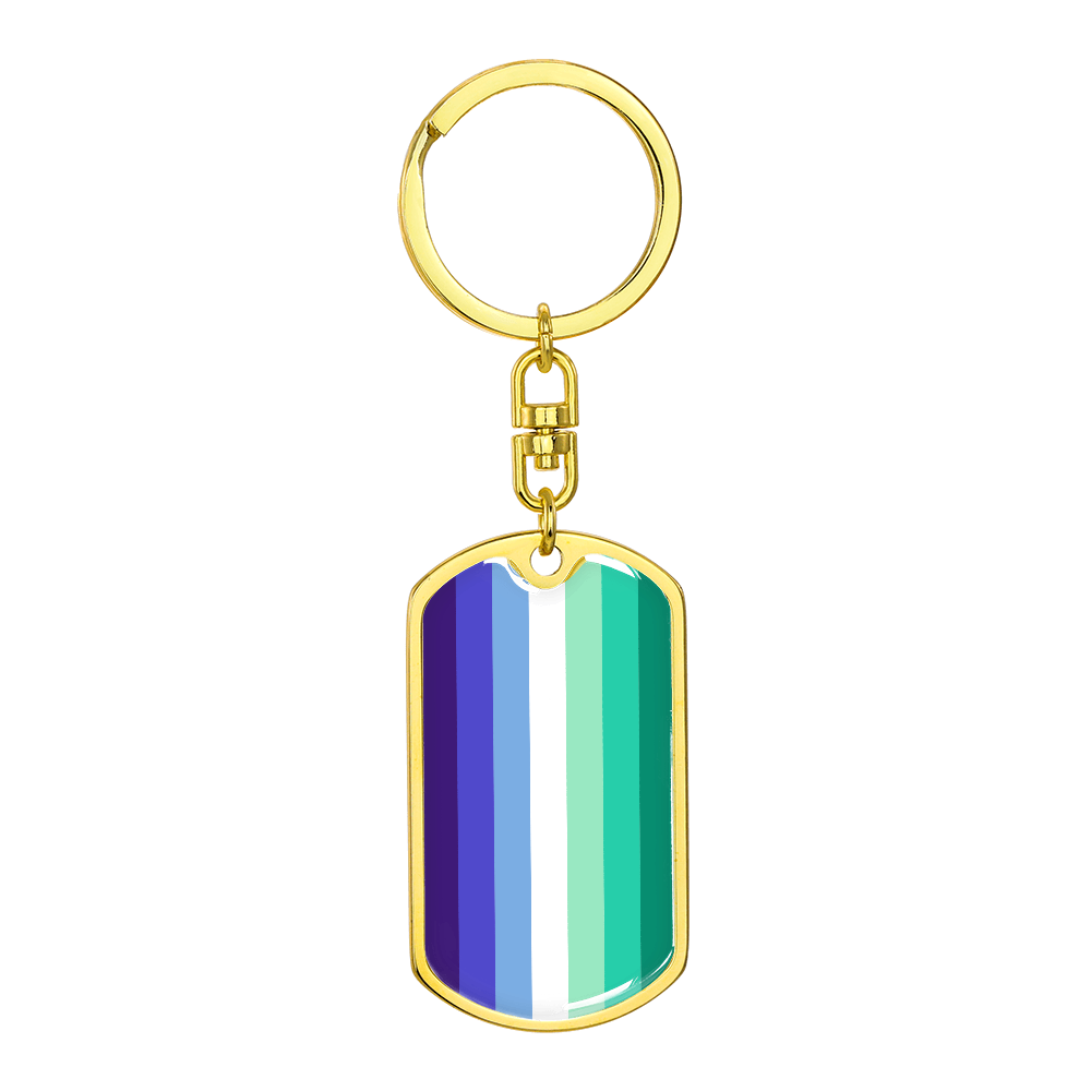 Gay MLM Flag Keychain With Optional Engraving