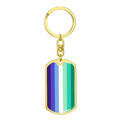 Gay MLM Flag Keychain With Optional Engraving