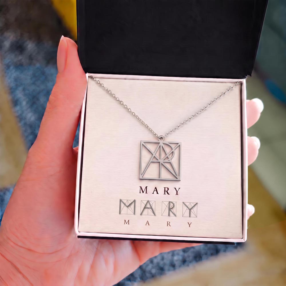 Personalised Monogram Necklace - Custom Name Initial Jewellery Gift for Her