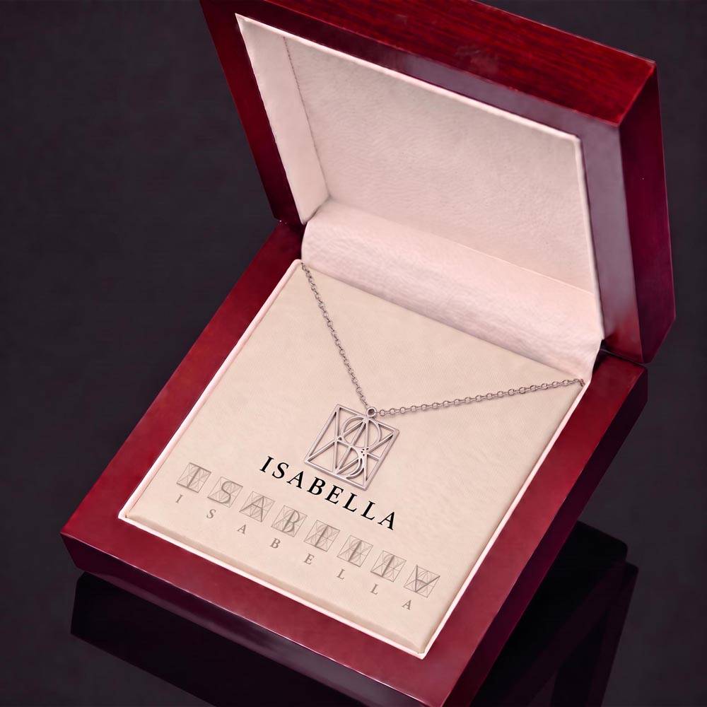 Personalised Monogram Necklace - Custom Name Initial Jewellery Gift for Her
