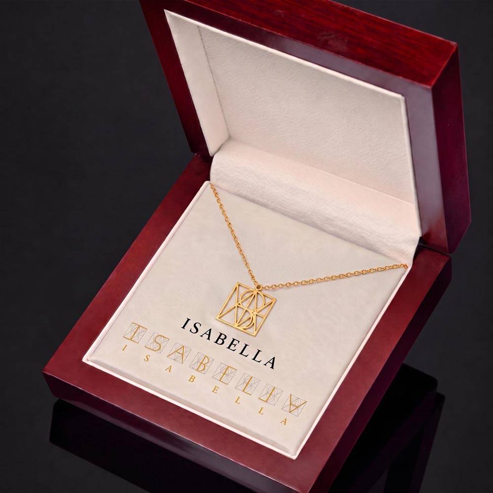 Personalised Monogram Necklace - Custom Name Initial Jewellery Gift for Her