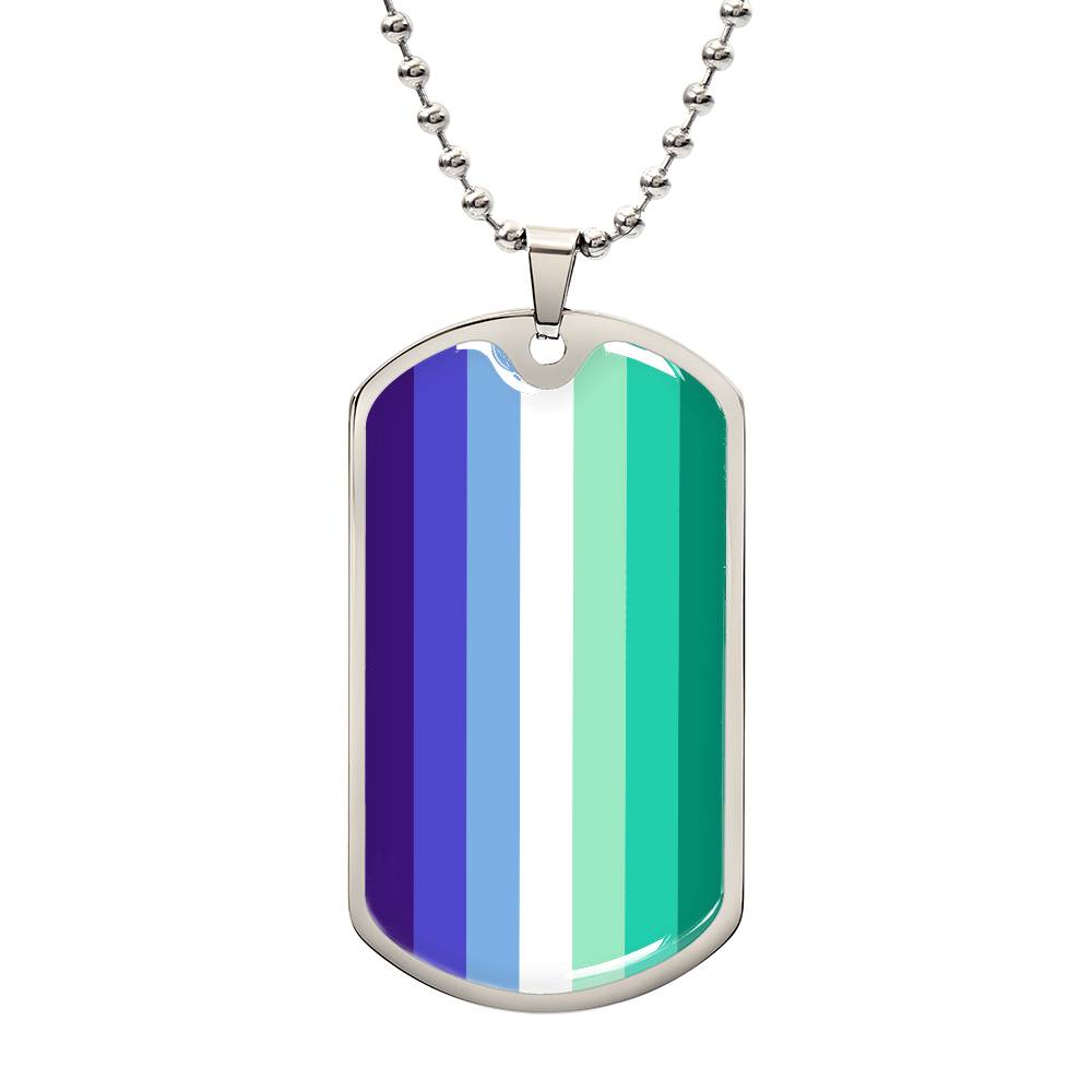 Gay MLM Flag Necklace With Optional Engraving