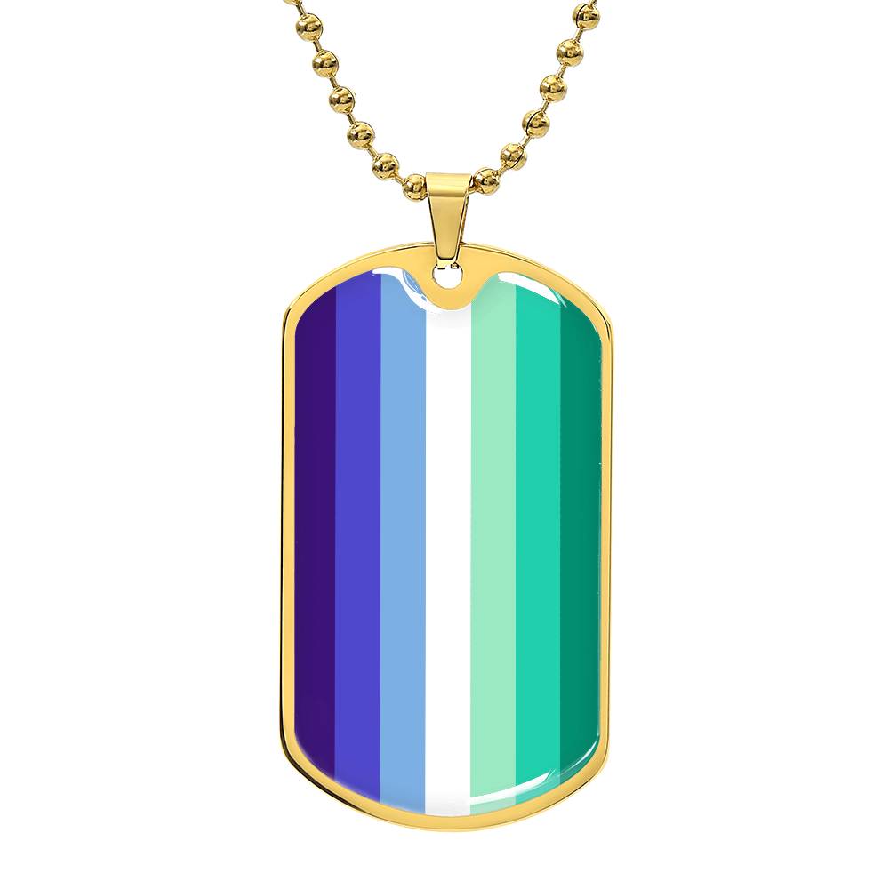 Gay MLM Flag Necklace With Optional Engraving
