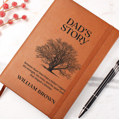 Dad's Story Journal with Custom Name - Handwritten Family Keepsake, Memory Book for Dad, Personalised Father's Legacy Gift