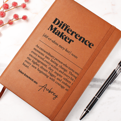 Personalized Difference Maker Journal, Going Away Gift For Coworker, Leader Present With Custom Name