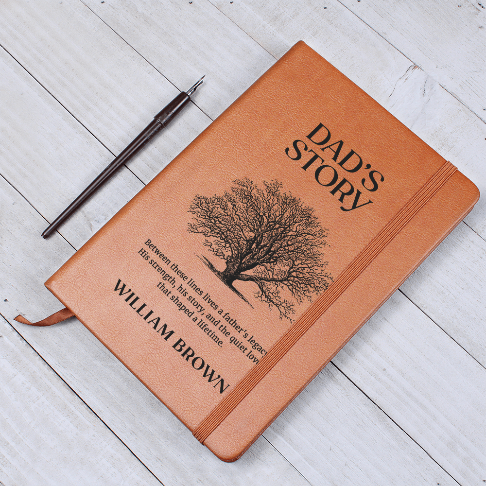 Dad's Story Journal with Custom Name - Handwritten Family Keepsake, Memory Book for Dad, Personalised Father's Legacy Gift