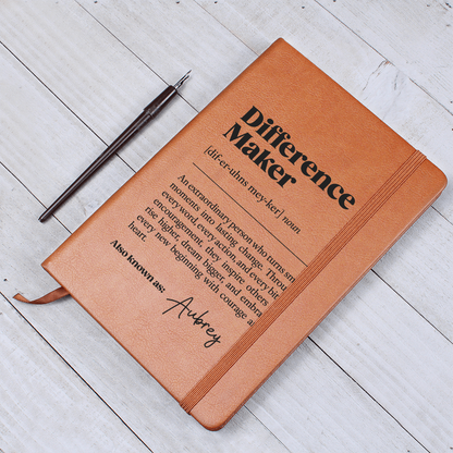 Personalized Difference Maker Journal, Going Away Gift For Coworker, Leader Present With Custom Name