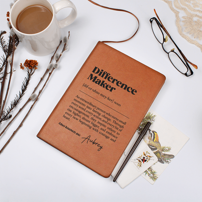 Personalized Difference Maker Journal, Going Away Gift For Coworker, Leader Present With Custom Name