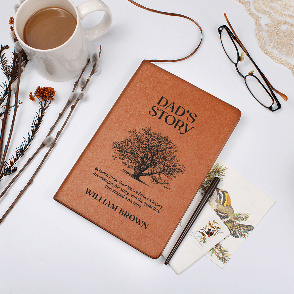 Dad's Story Journal with Custom Name - Handwritten Family Keepsake, Memory Book for Dad, Personalised Father's Legacy Gift