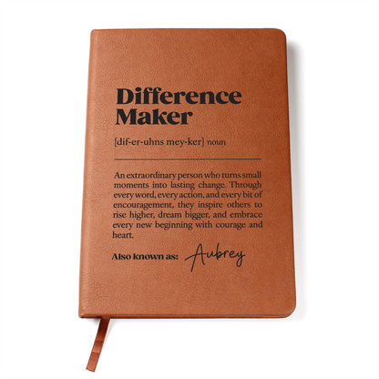 Personalized Difference Maker Journal, Going Away Gift For Coworker, Leader Present With Custom Name