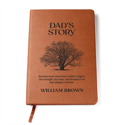 Dad's Story Journal with Custom Name - Handwritten Family Keepsake, Memory Book for Dad, Personalised Father's Legacy Gift
