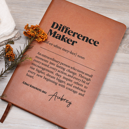 Personalized Difference Maker Journal, Going Away Gift For Coworker, Leader Present With Custom Name