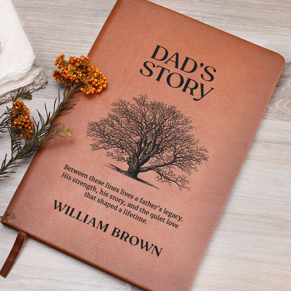 Dad's Story Journal with Custom Name - Handwritten Family Keepsake, Memory Book for Dad, Personalised Father's Legacy Gift