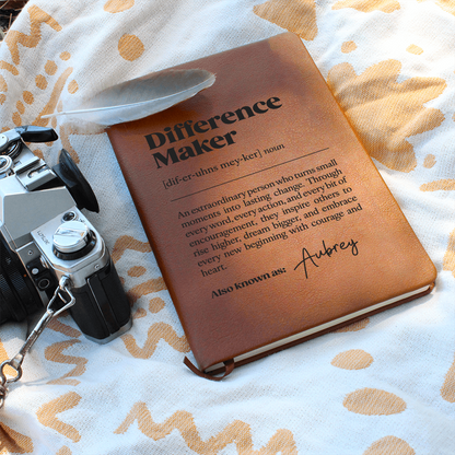 Personalized Difference Maker Journal, Going Away Gift For Coworker, Leader Present With Custom Name