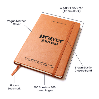 Personalised Prayer Journal With Custom Name And Inspirational Quote