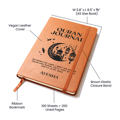 Quran Journal – Islamic Reflection Notebook – Muslim Gift for Women & Men – Prayer & Tafsir Study Journal