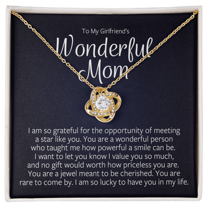 To My Girlfriend's Wonderful Mom - Love Knot Necklace