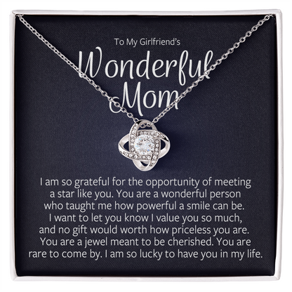 To My Girlfriend's Wonderful Mom - Love Knot Necklace