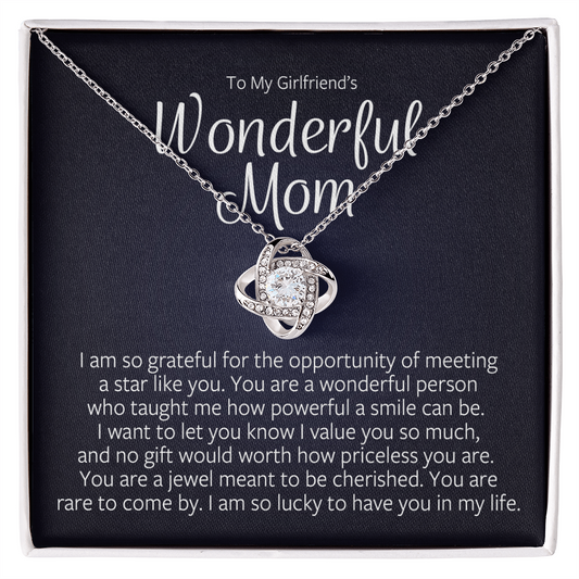To My Girlfriend's Wonderful Mom - Love Knot Necklace