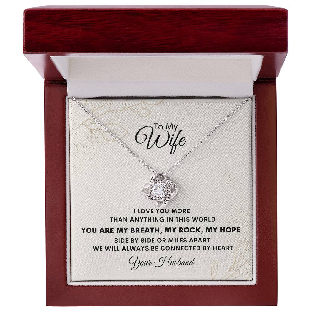 I Love You More Than Anything In This World - Love Knot Necklace For Wife